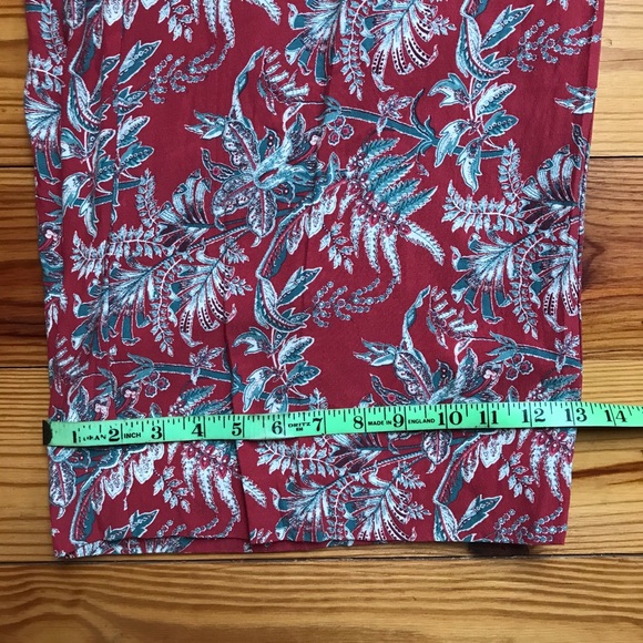 Loft Red Floral Wide Leg Pants, EUC, XL - Picture 10 of 12